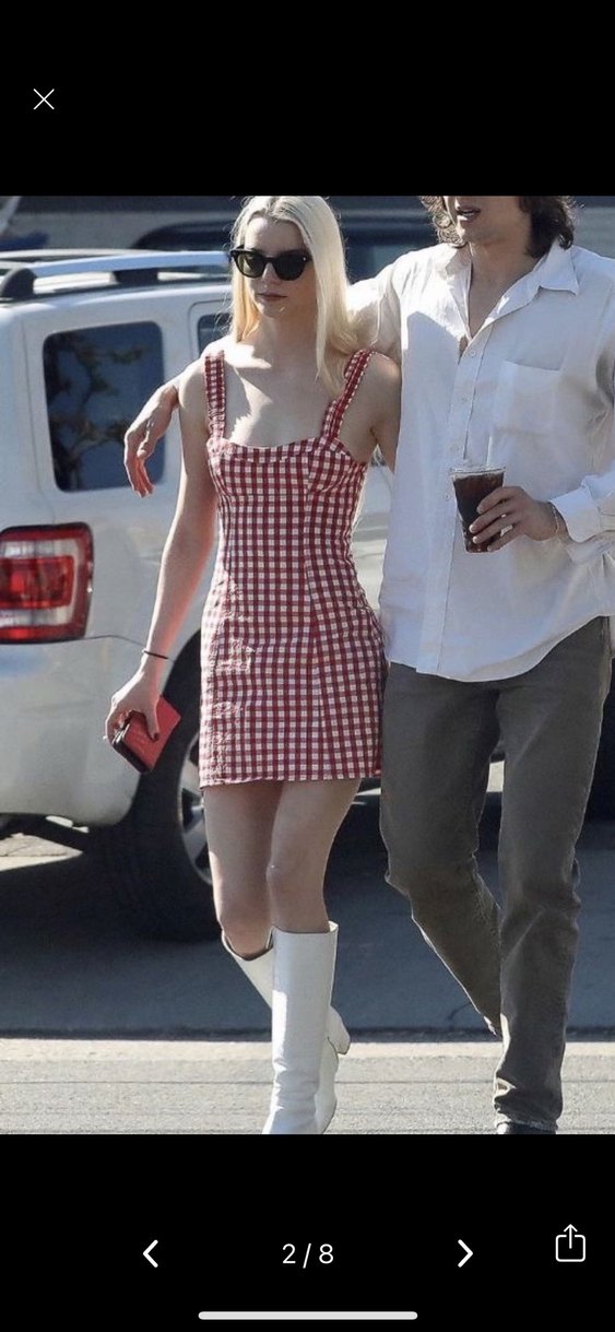 Kırmızı Ekose anna taylor joy mini elbise - Görsel 2