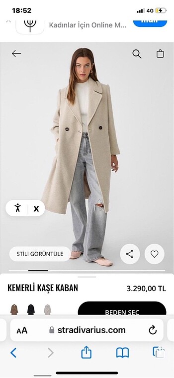 Stradivarius astarlı kaban