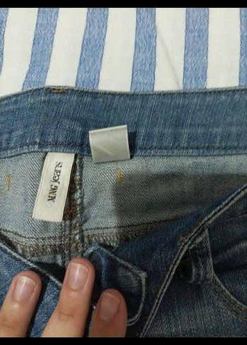 Mango Kadın Mavi Midi Denim Şort