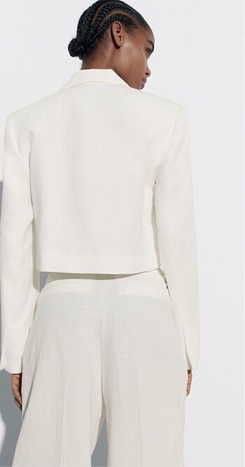 xs Beden beyaz Renk Zara Basic Crop Blazer