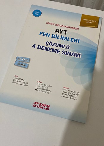 AYT Fen Bilimleri Çözümlü 4 Deneme Sınavı Kitabı