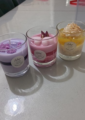 Pastel Renkli Dekoratif Bardak Mum Seti