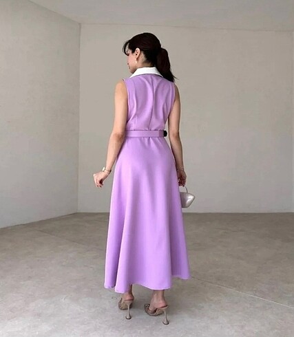 l Beden mor Renk Lila moda elbise