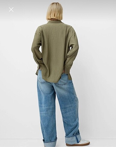 l Beden Bershka krepe gömlek