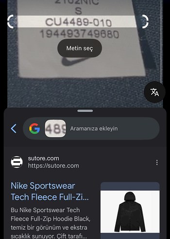 Siyah Nike Spor Fermuarlı Sweatshirt - Görsel 6