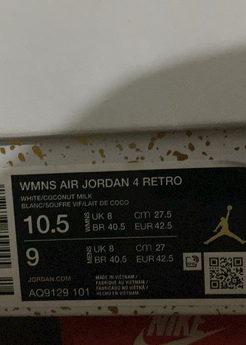 Nike Air jordan 4 Vivid silfur - Görsel 5