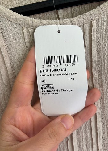 xl Beden ten rengi Renk Bej Keten Pilili Uzun Elbise