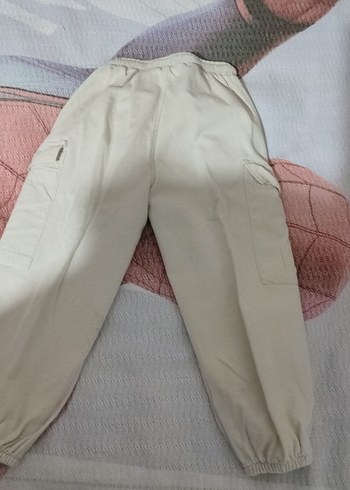 Bej erkek çocuk Keten Rahat Kesim Kargo Pantolon - Görsel 4