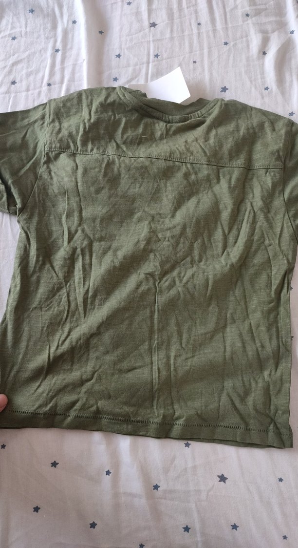 Erkek Çocuk Haki Keten Tişört - Görsel 2