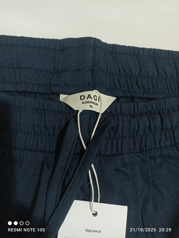 lacivert erkek Pamuklu Elastik Bel Rahat Pantolon pijama - Görsel 2