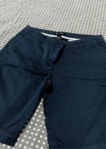 Kadın Lacivert Denim Bermuda Şort