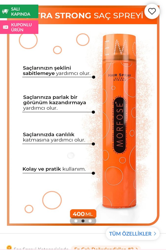 Morfose Extra Strong Saç Spreyi 400 ml - Görsel 3