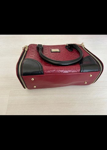 Bordo Deri Modern Klasik Kadın Çanta - Görsel 4