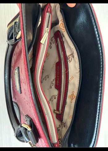 Bordo Deri Modern Klasik Kadın Çanta - Görsel 3