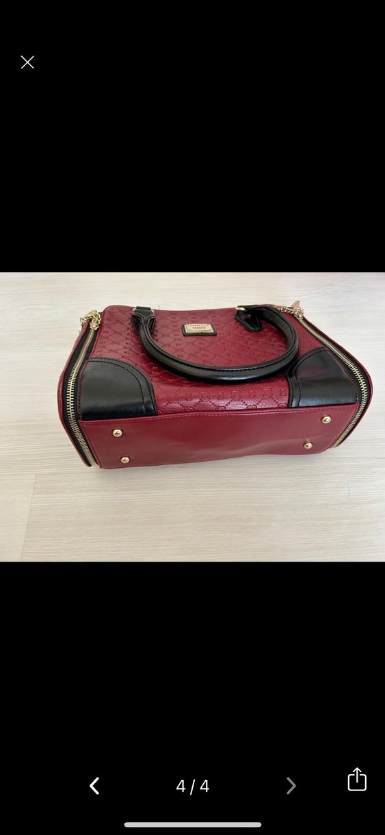 Bordo Deri Modern Klasik Kadın Çanta - Görsel 4