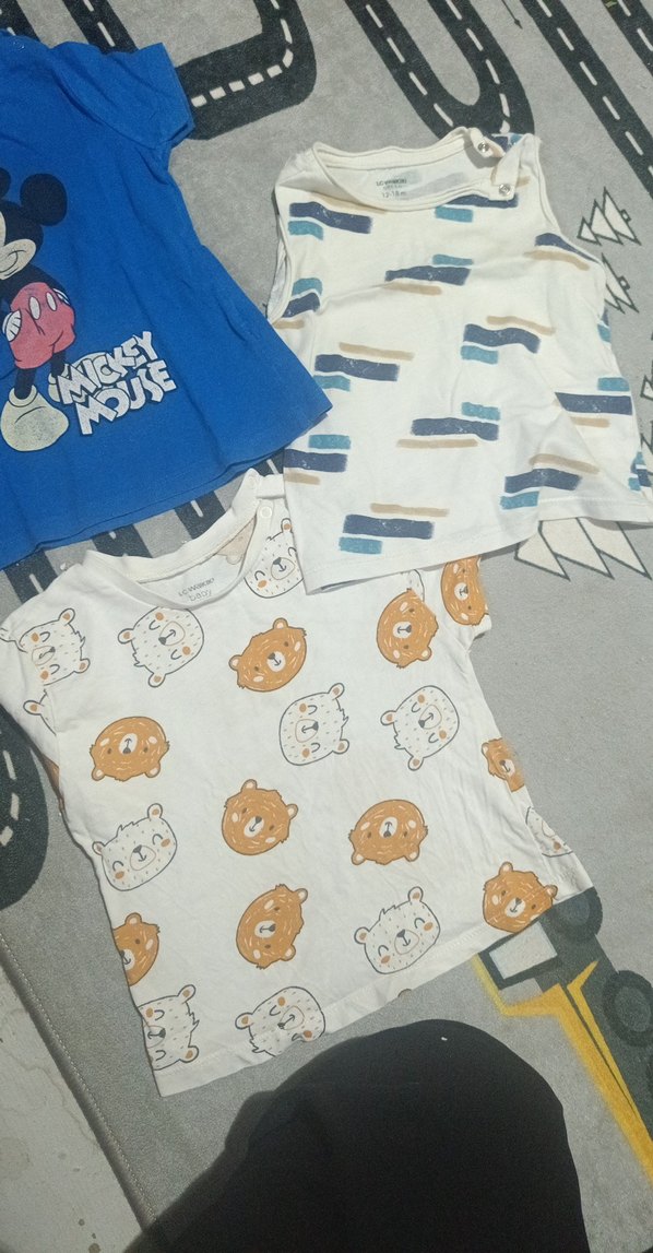 3 adet Mavi Mickey Mouse Baskılı Çocuk Atlet - Görsel 2