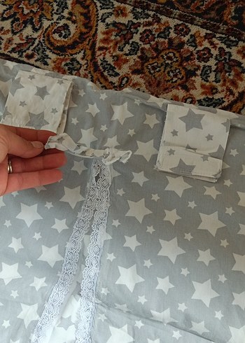Gri Yıldız Desenli Çocuk puset örtüsü - Görsel 2