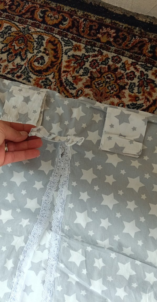 Gri Yıldız Desenli Çocuk puset örtüsü - Görsel 2