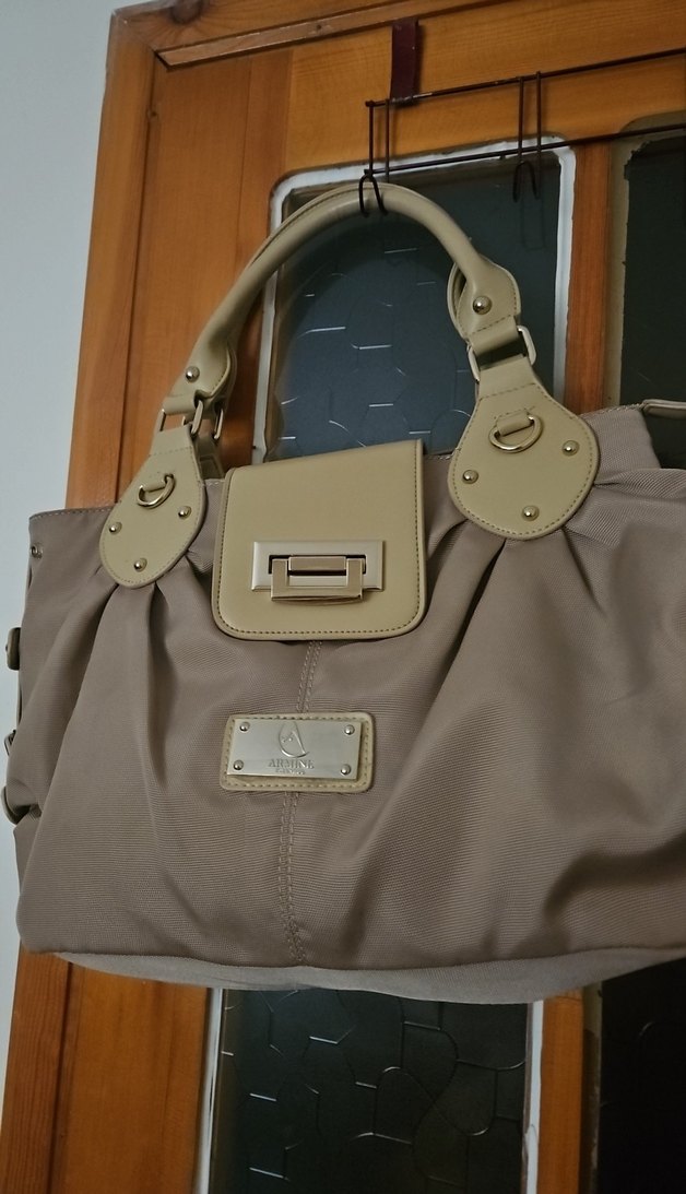 Bej Deri Kadın Omuz Çantası - Görsel 2