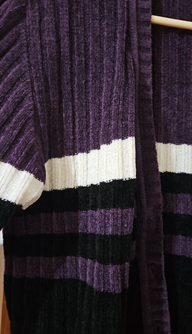 Mor Örgü Uzun Kollu Hırka - Görsel 2