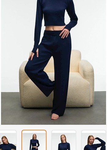 Kadın Lacivert Triko Eşofman Takımı - Görsel 2