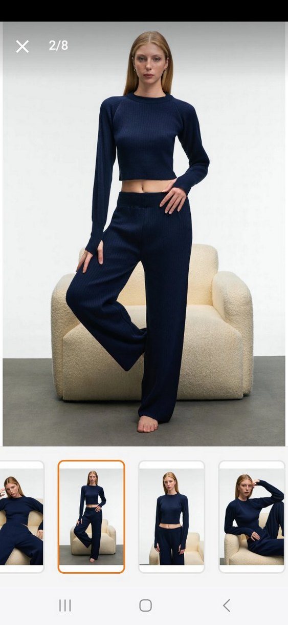 Kadın Lacivert Triko Eşofman Takımı - Görsel 2