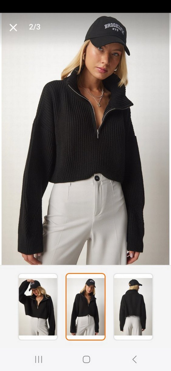 Fermuarlı Yarım Balıkçı Yaka Kadın Triko - Görsel 2