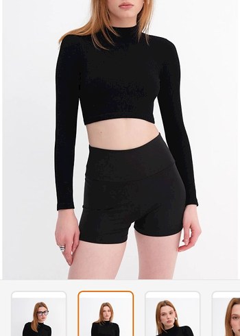 Siyah Yarım Balıkçı Yaka Kadın Kazak - Görsel 3