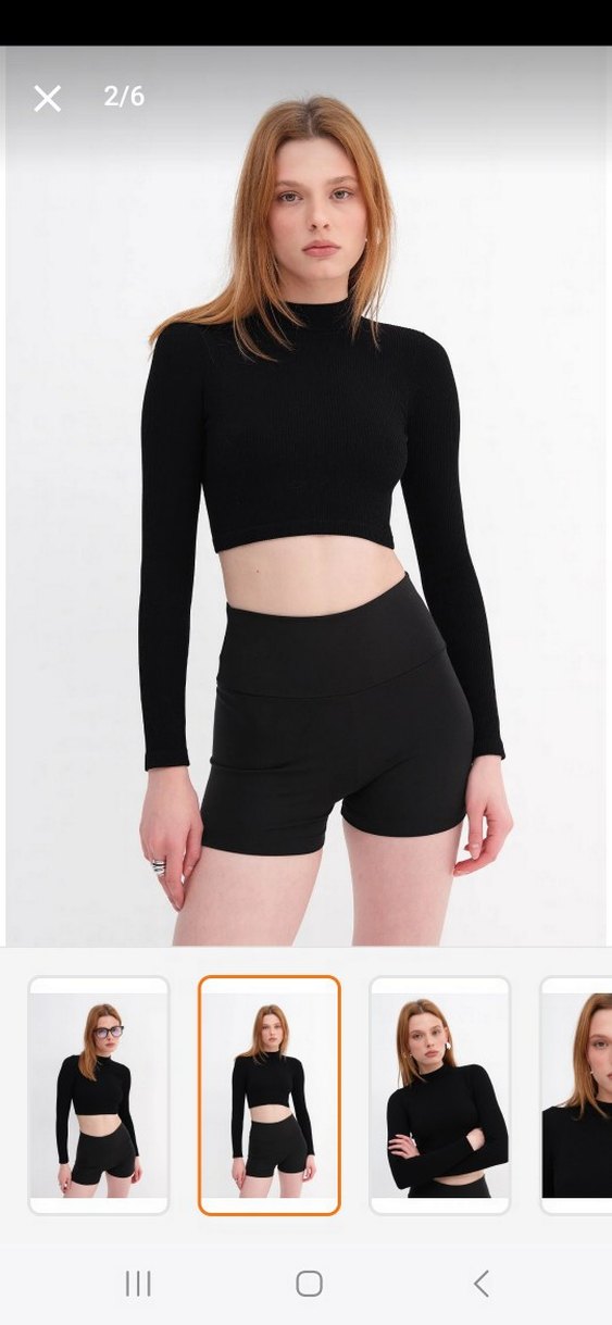 Siyah Yarım Balıkçı Yaka Kadın Kazak - Görsel 3