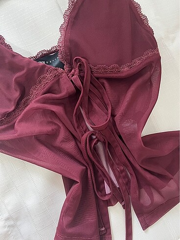s Beden bordo Renk Asos Transparan Büstiyer