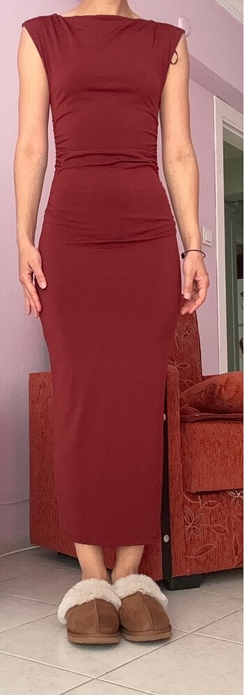 xs Beden H&M uzun drapeli elbise