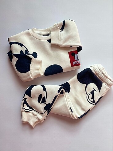 2 Yaş Beden beyaz Renk Mickey Mouse Takım