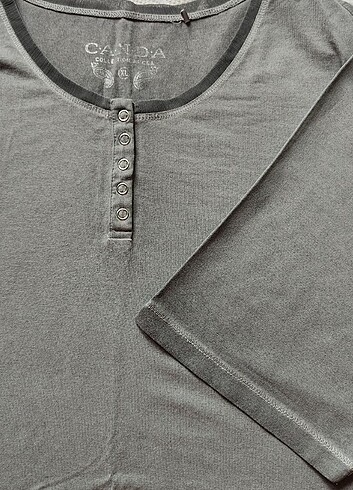 xl Beden Etek ucu tüllü gri t-shirt
