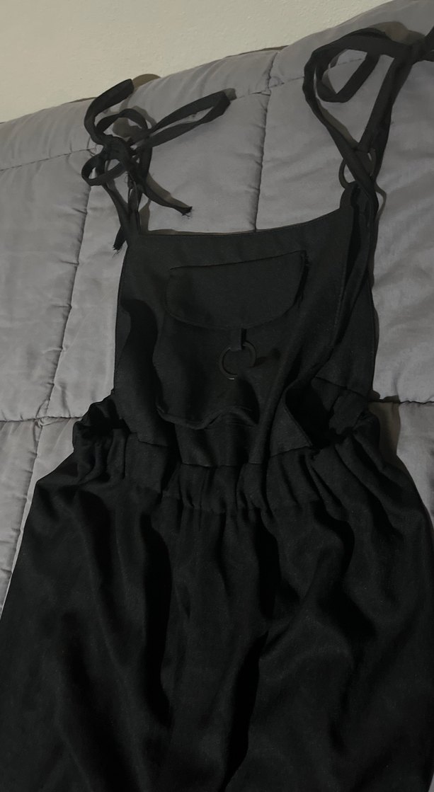 Siyah Kadın Uzun Askılı Tulum - Görsel 2