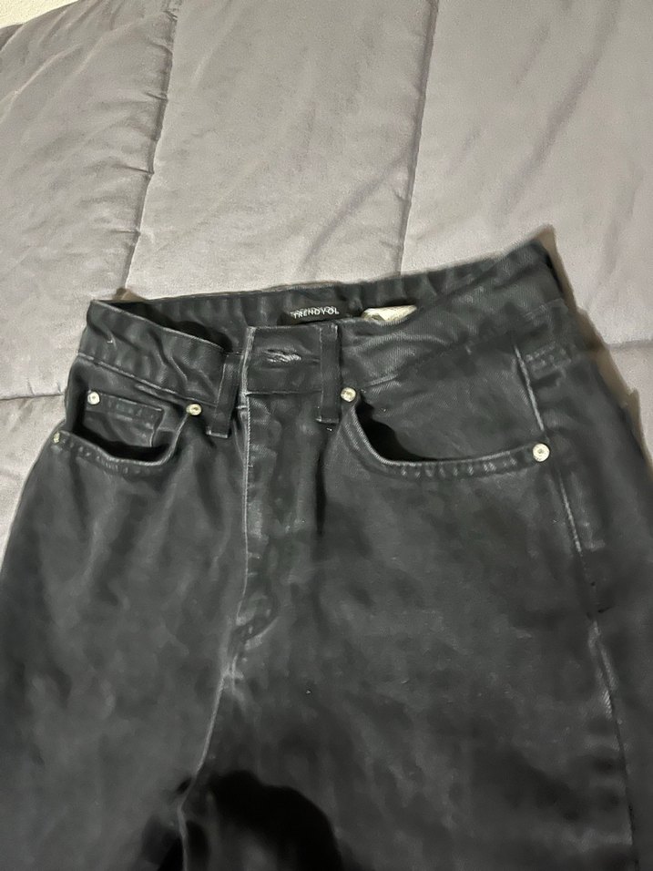 Siyah Bol Kesim Kot Pantolon - Görsel 2