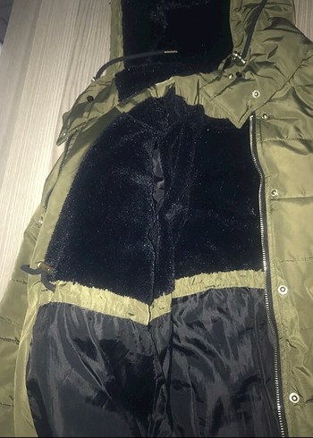 Kadın Haki Kapüşonlu Fermuarlı Mont - Görsel 3