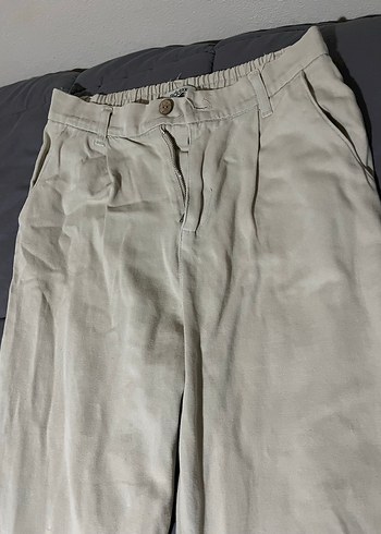 Bej Keten Kadın Pantolon - Görsel 2