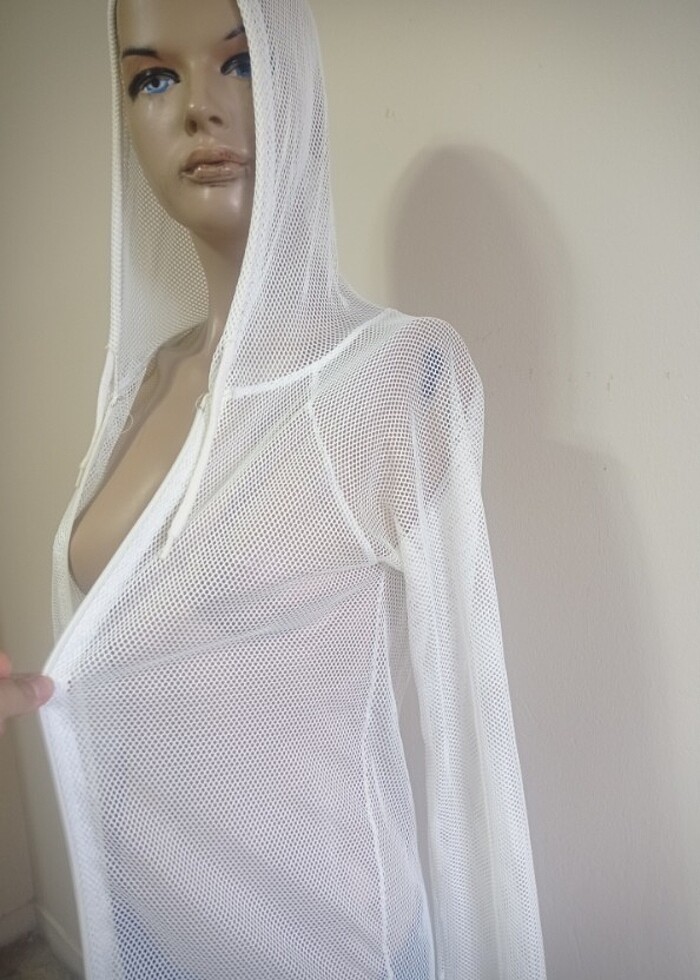 Fileli üst kapşonlu fermuarlı  - Görsel 3