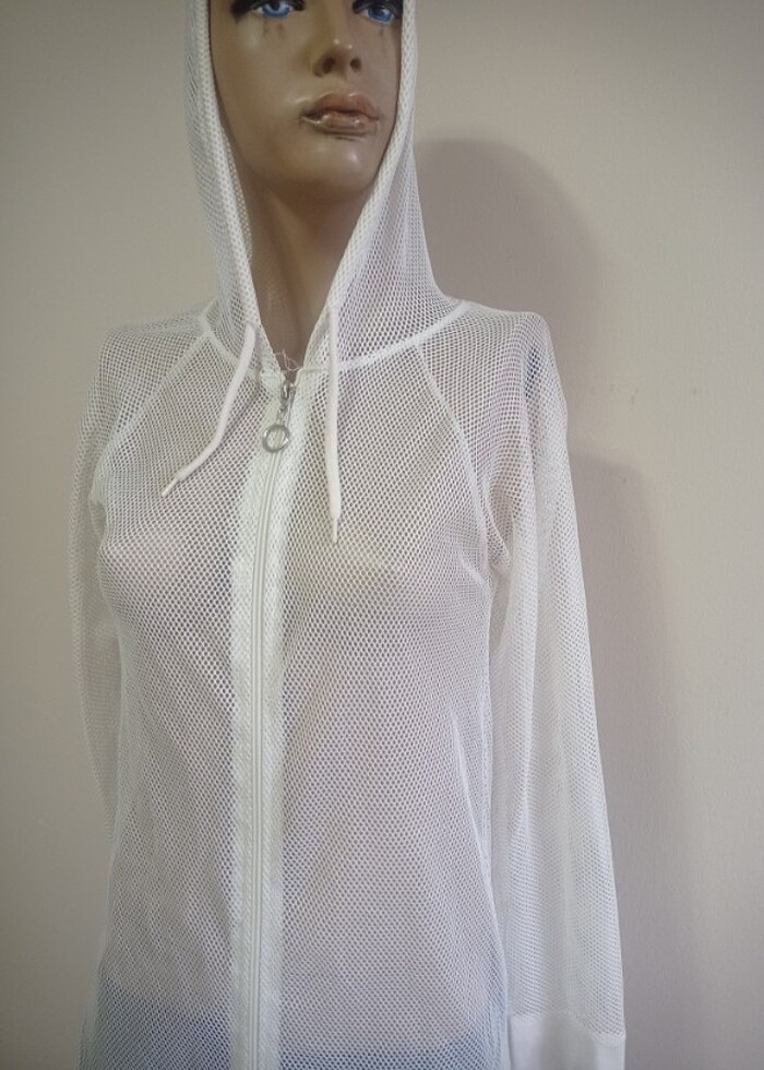 Fileli üst kapşonlu fermuarlı  - Görsel 2