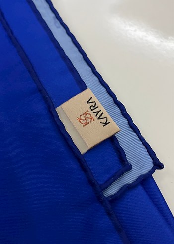 Kadın Parlak Mavi twill eşarp - Görsel 2