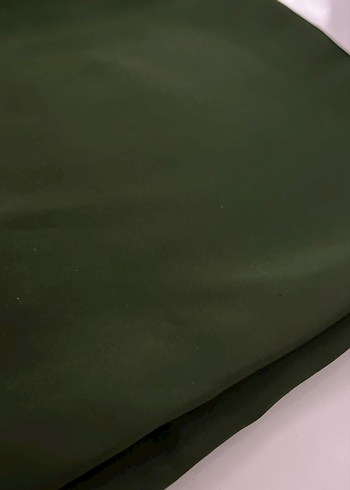 Kadın Haki Katmanlı Saten eşarp - Görsel 2