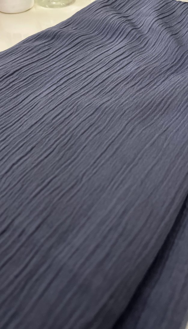 Mavi Pilili Keten Kadın Şal - Görsel 2