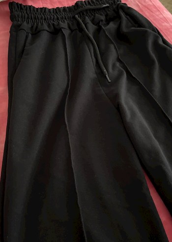 Kadın Siyah ispanyol kesim penye eşofman altı - Görsel 5