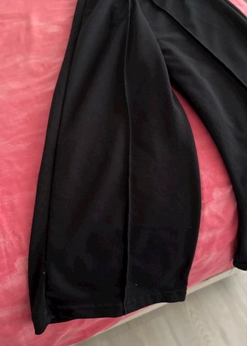 Kadın Siyah ispanyol kesim penye eşofman altı - Görsel 4