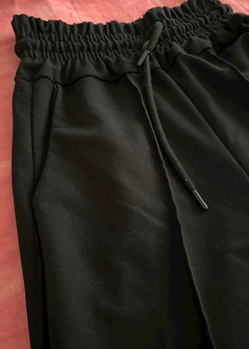 Kadın Siyah ispanyol kesim penye eşofman altı - Görsel 3