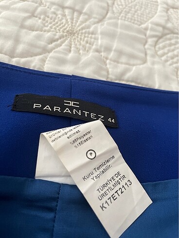 Petrol mavi kalem kumaş etek - Görsel 5