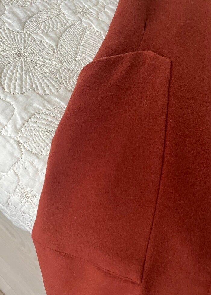 Kiremit renk kaşe yelek - Görsel 2