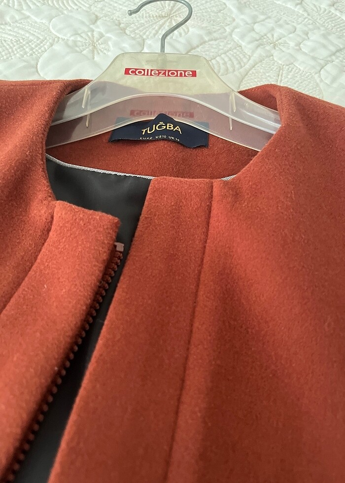 Kiremit renk kaşe yelek - Görsel 4