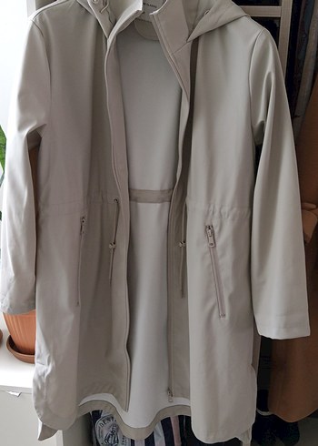 gri renk yağmurluk - Görsel 2