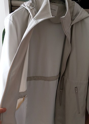 gri renk yağmurluk - Görsel 5